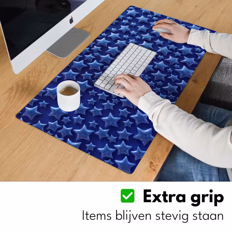 Bureau onderlegger - Blauwe sterren patroon — 6