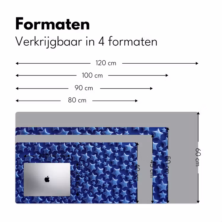 Bureau onderlegger - Blauwe sterren patroon — 8