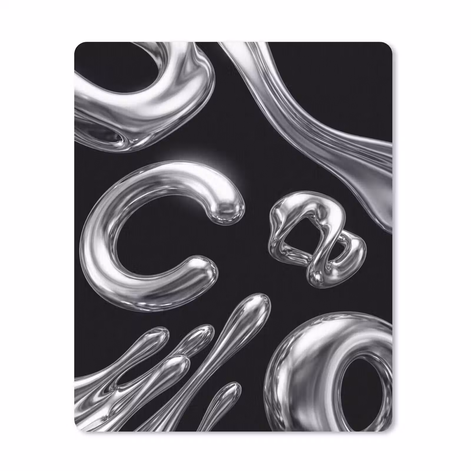Muismat - Abstract - Vormen - Zilver — 1