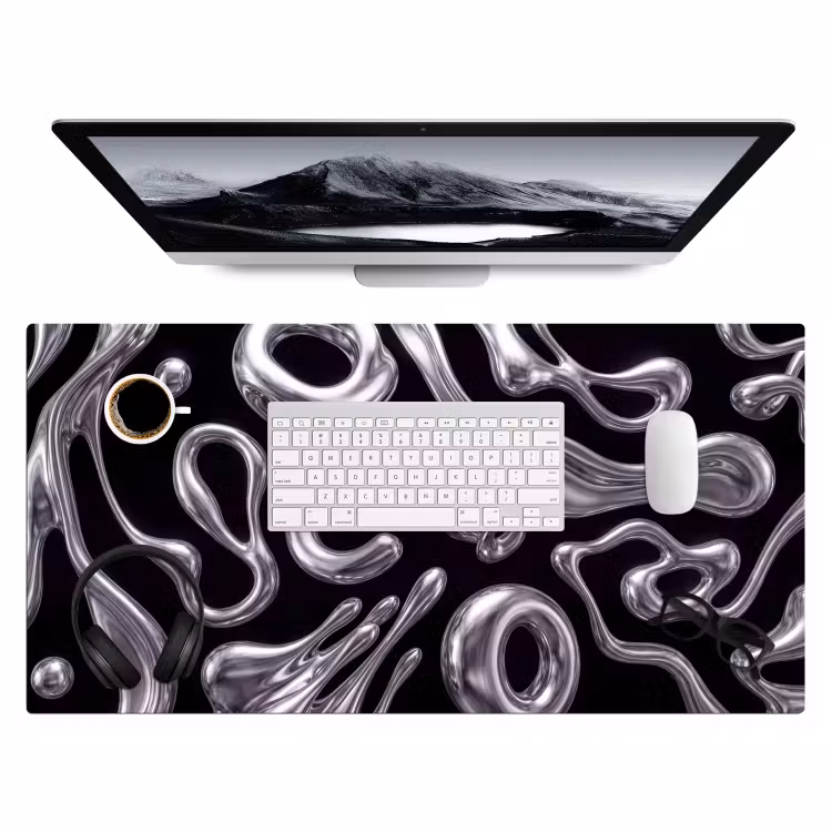 Bureau onderlegger - Abstract - Vormen - Zilver — 4