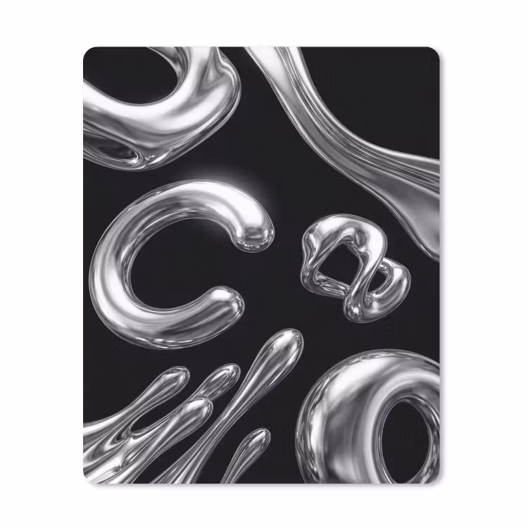 Muismat - Abstract - Vormen - Zilver — 1