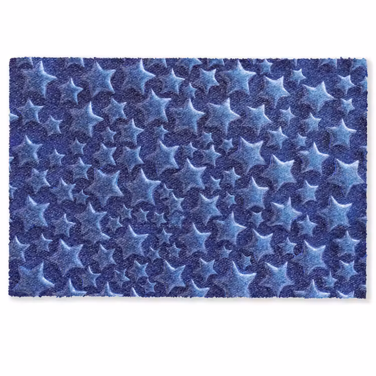 Deurmat - Blauwe sterren patroon — 1