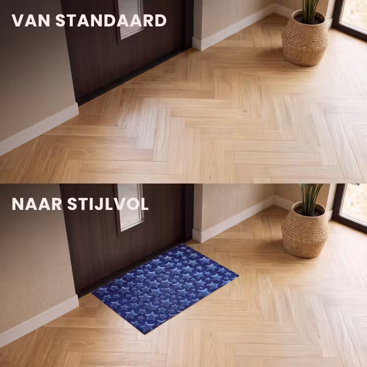 Deurmat - Blauwe sterren patroon — 3