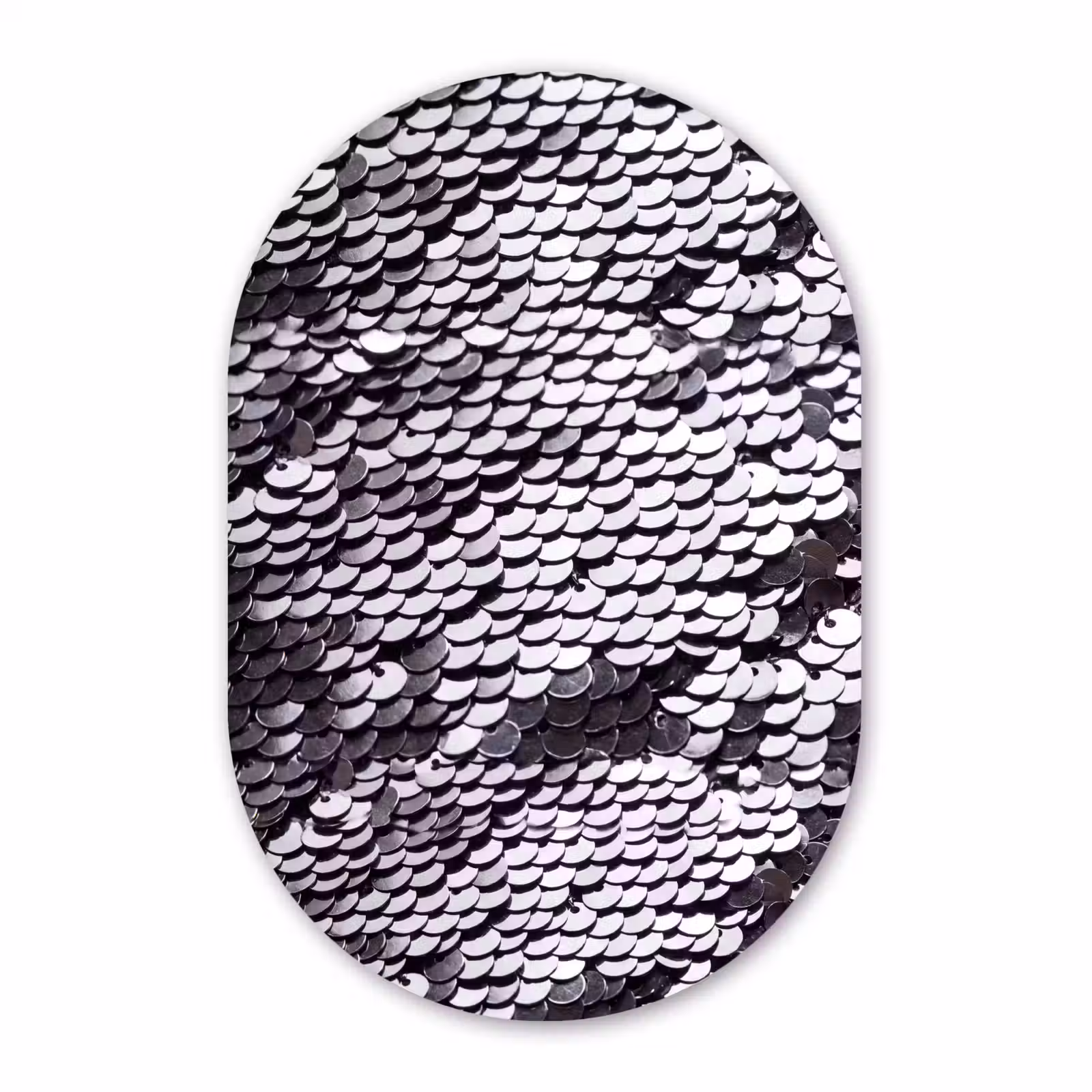 Muurovaal glas - Pailletten - Zilver - Patroon — 1