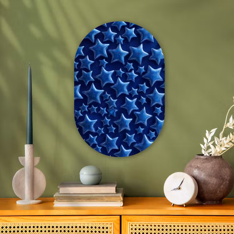 Muurovaal - Blauwe sterren patroon — 1