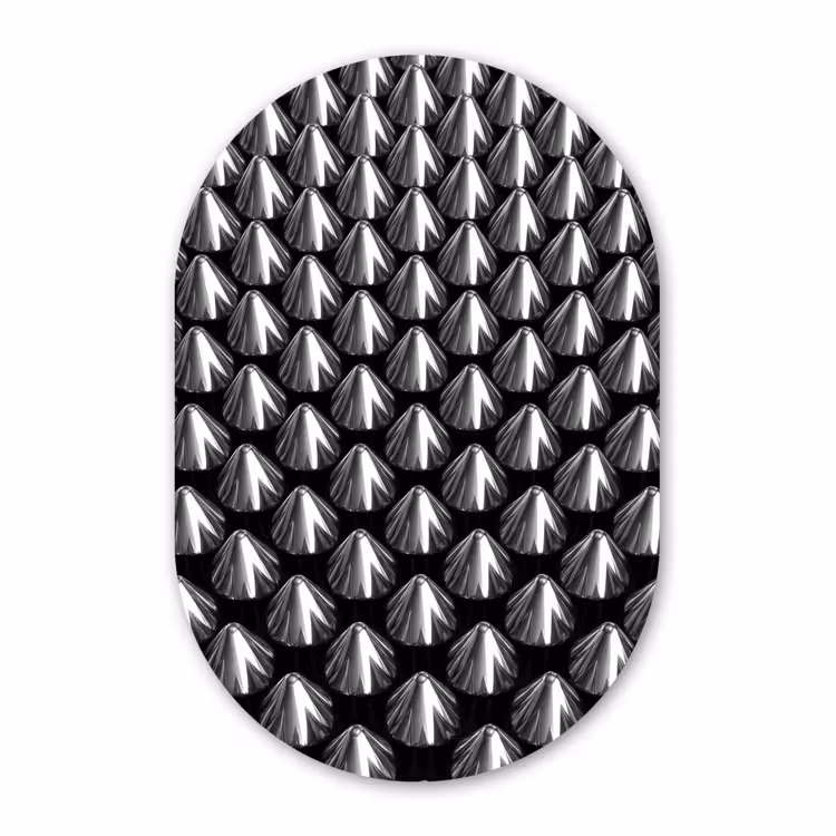 Muurovaal glas - Metalen kegels - Patroon — 1