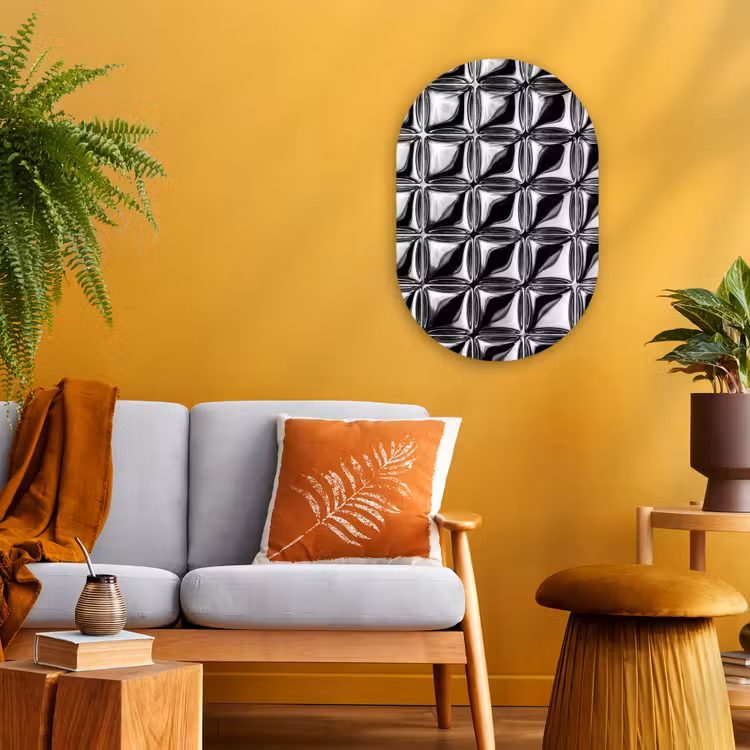 Muurovaal - Patroon - Abstract - Zwart-wit — 1