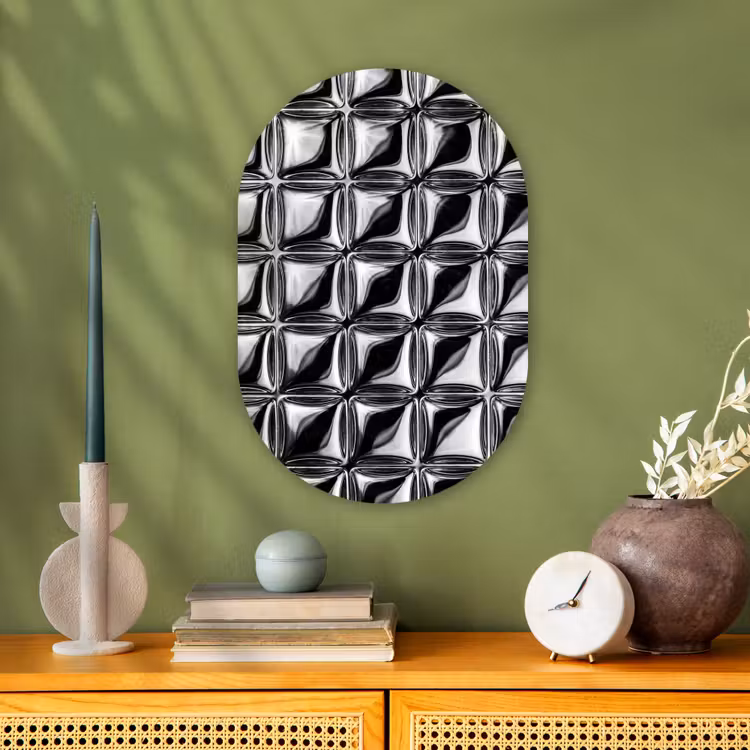 Muurovaal - Patroon - Abstract - Zwart-wit — 2