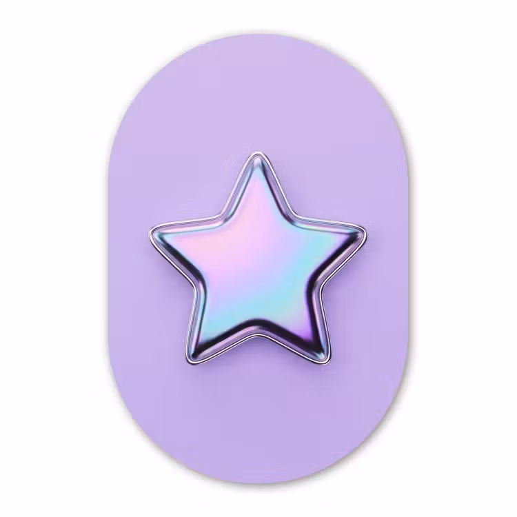 Muurovaal - Ster - Holografisch - Modern — 3