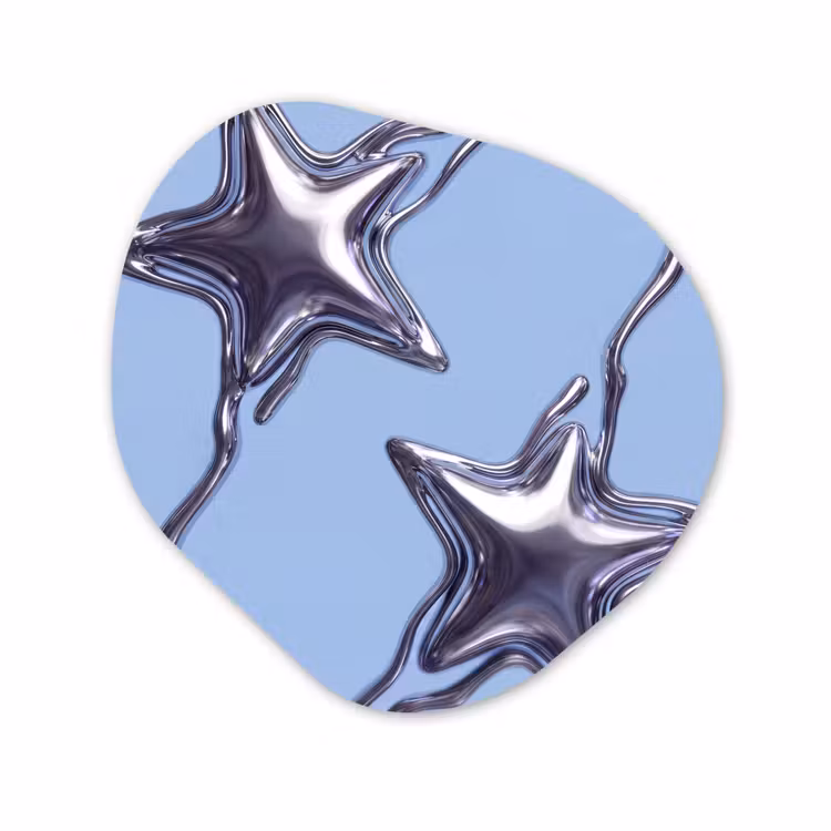 Organisch schilderij glas - Sterren - Vloeibaar - Zilver — 1