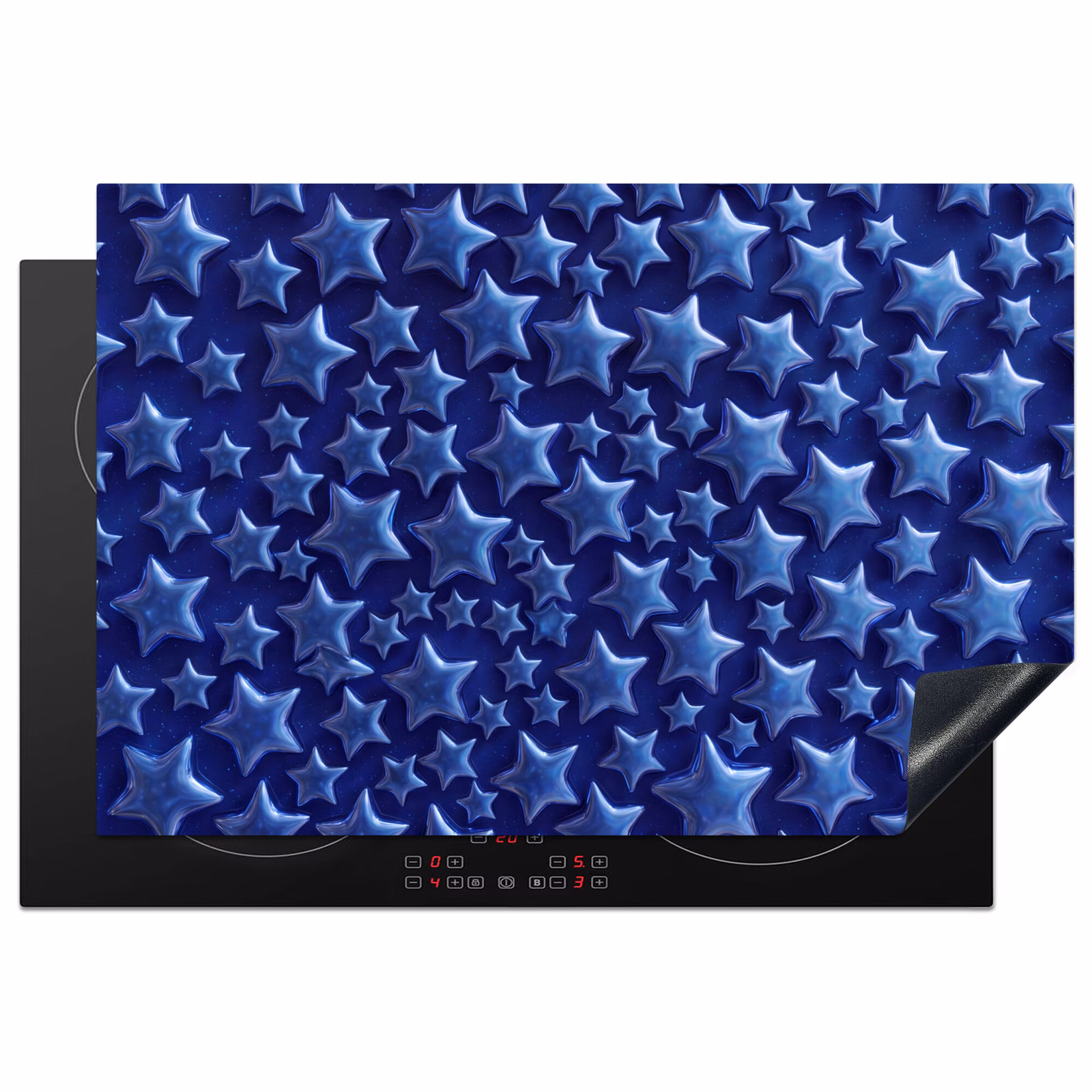 Inductiebeschermer - Blauwe sterren patroon — 1