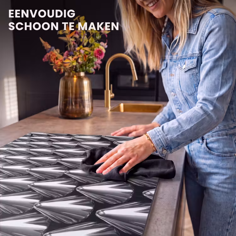Inductiebeschermer & spatscherm (2in1) - Metalen kegels - Patroon — 5