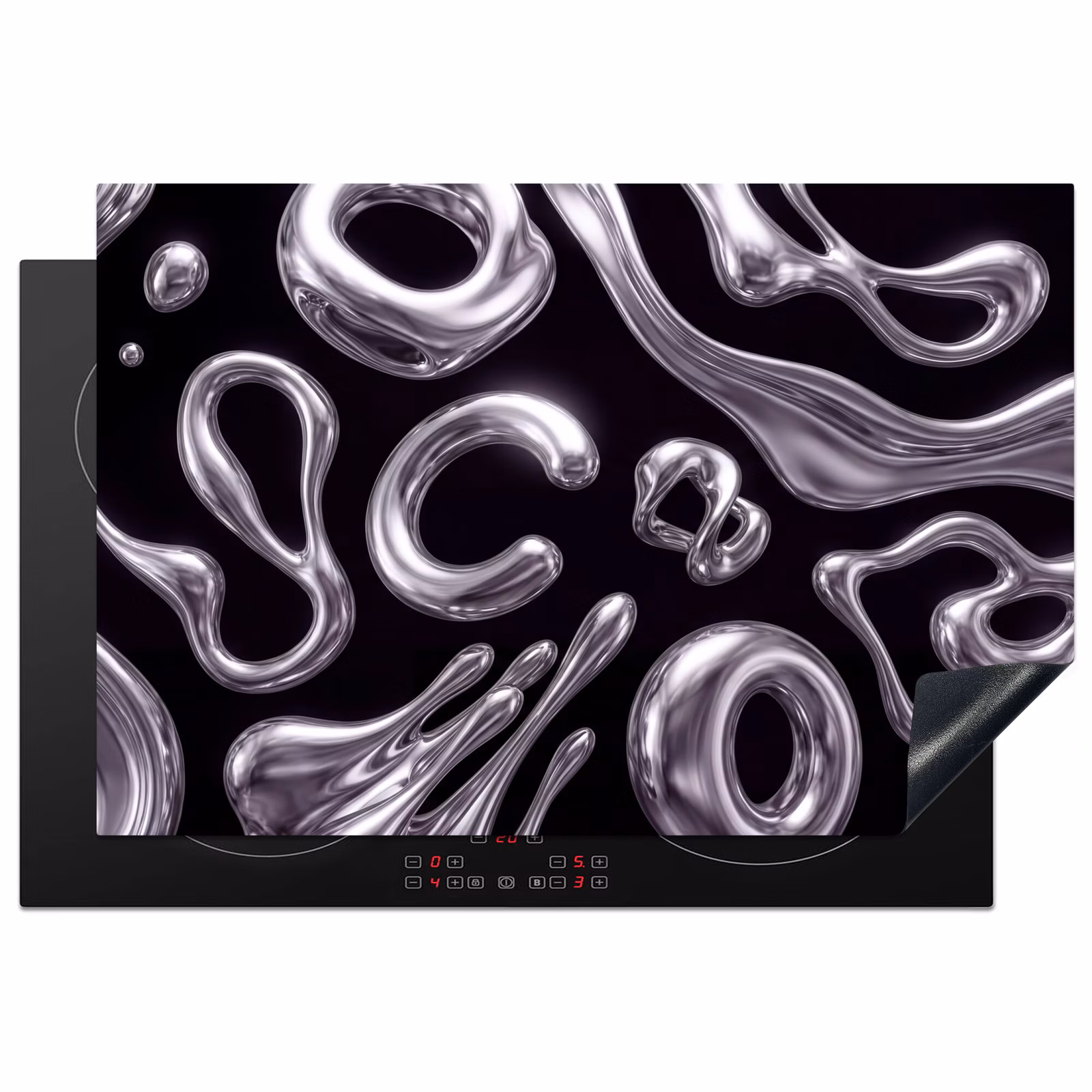 Inductiebeschermer - Abstract - Vormen - Zilver β 1