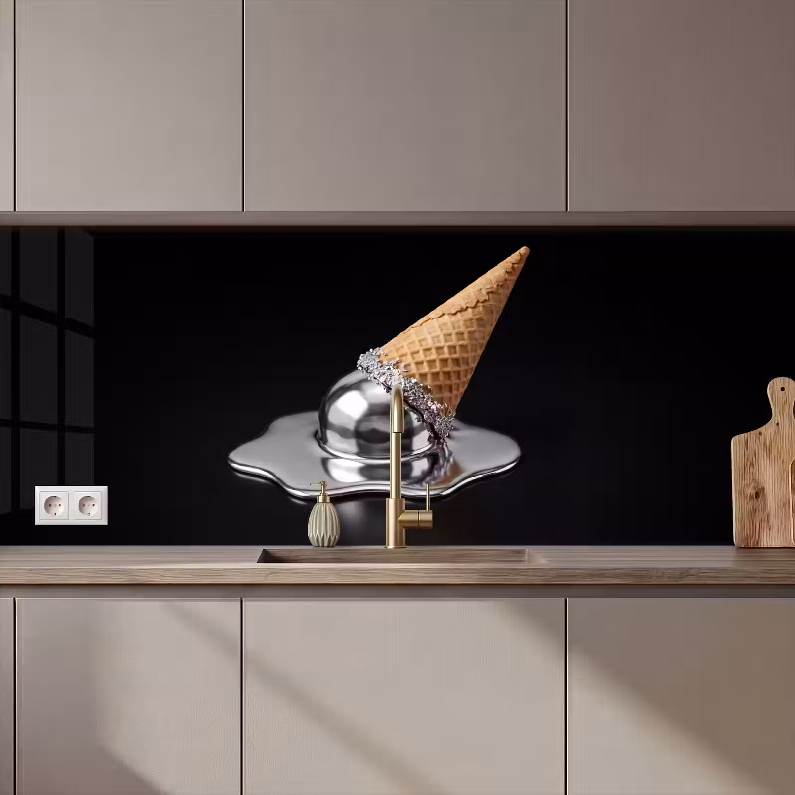 Keuken achterwand - IJs - Metaal - Abstract — 1