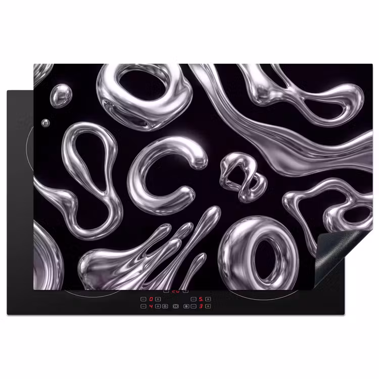 Inductiebeschermer - Abstract - Vormen - Zilver β 1