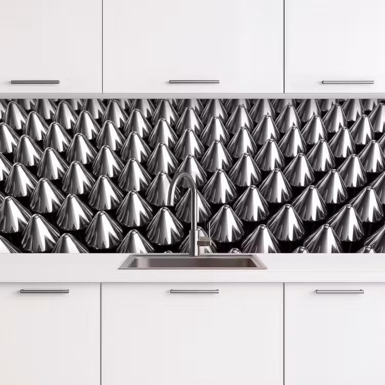 Keuken achterwand - Metalen kegels - Patroon — 4