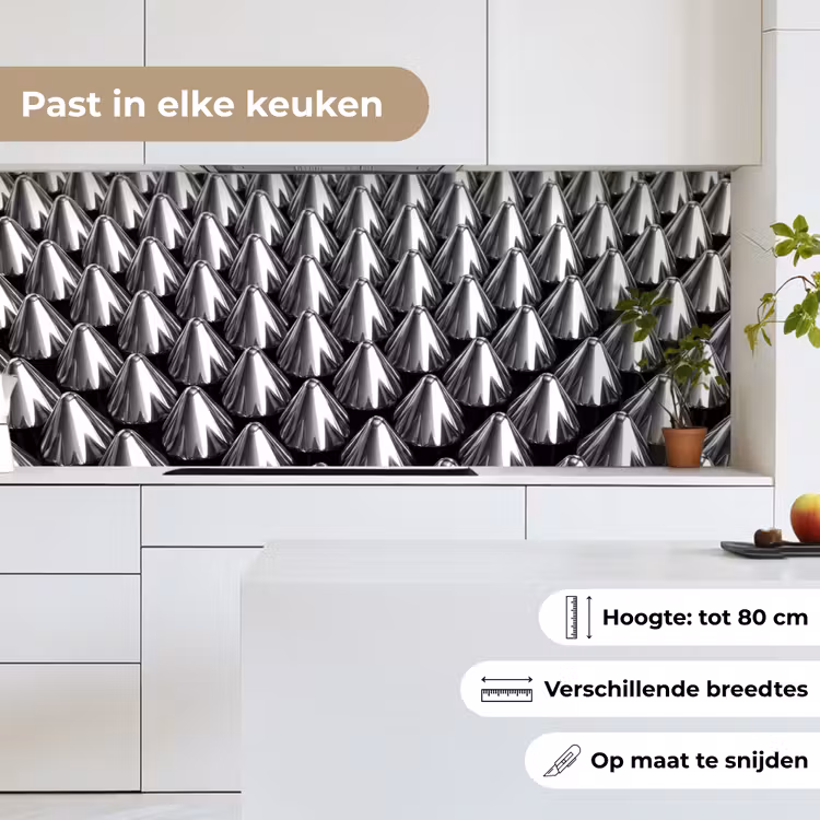 Keuken achterwand - Metalen kegels - Patroon — 7