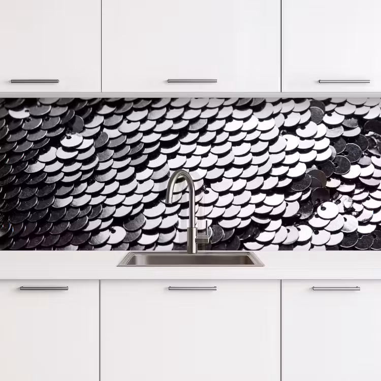 Keuken achterwand - Pailletten - Zilver - Patroon — 4