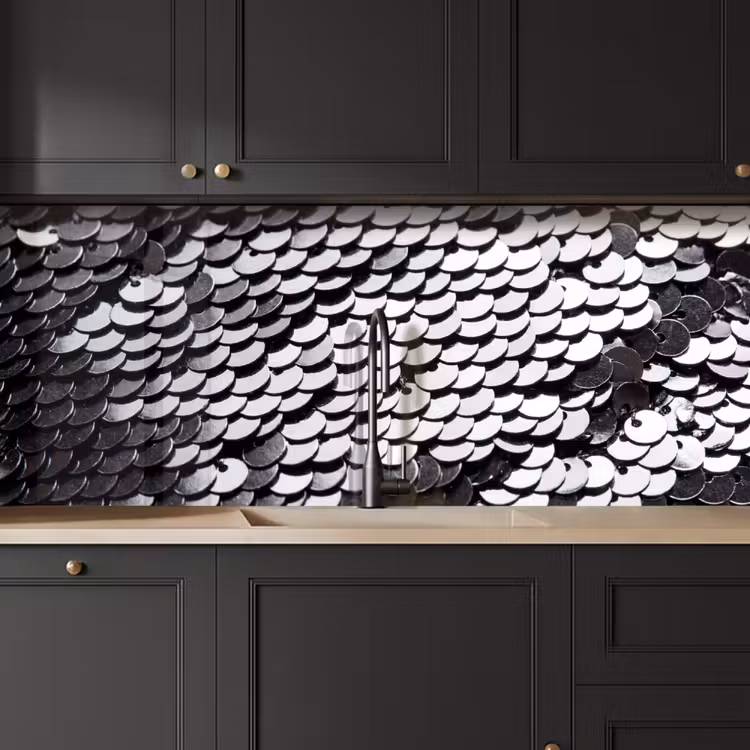 Keuken achterwand - Pailletten - Zilver - Patroon — 6