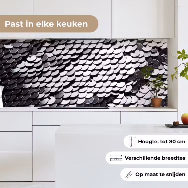 Keuken achterwand - Pailletten - Zilver - Patroon — 7