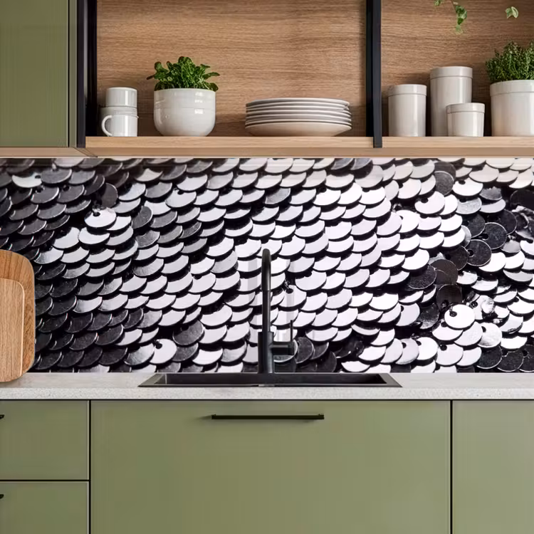 Keuken achterwand - Pailletten - Zilver - Patroon — 8