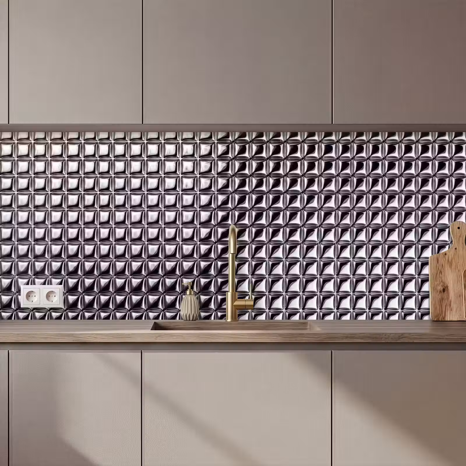 Keuken achterwand - Patroon - Abstract - Zwart-wit — 1