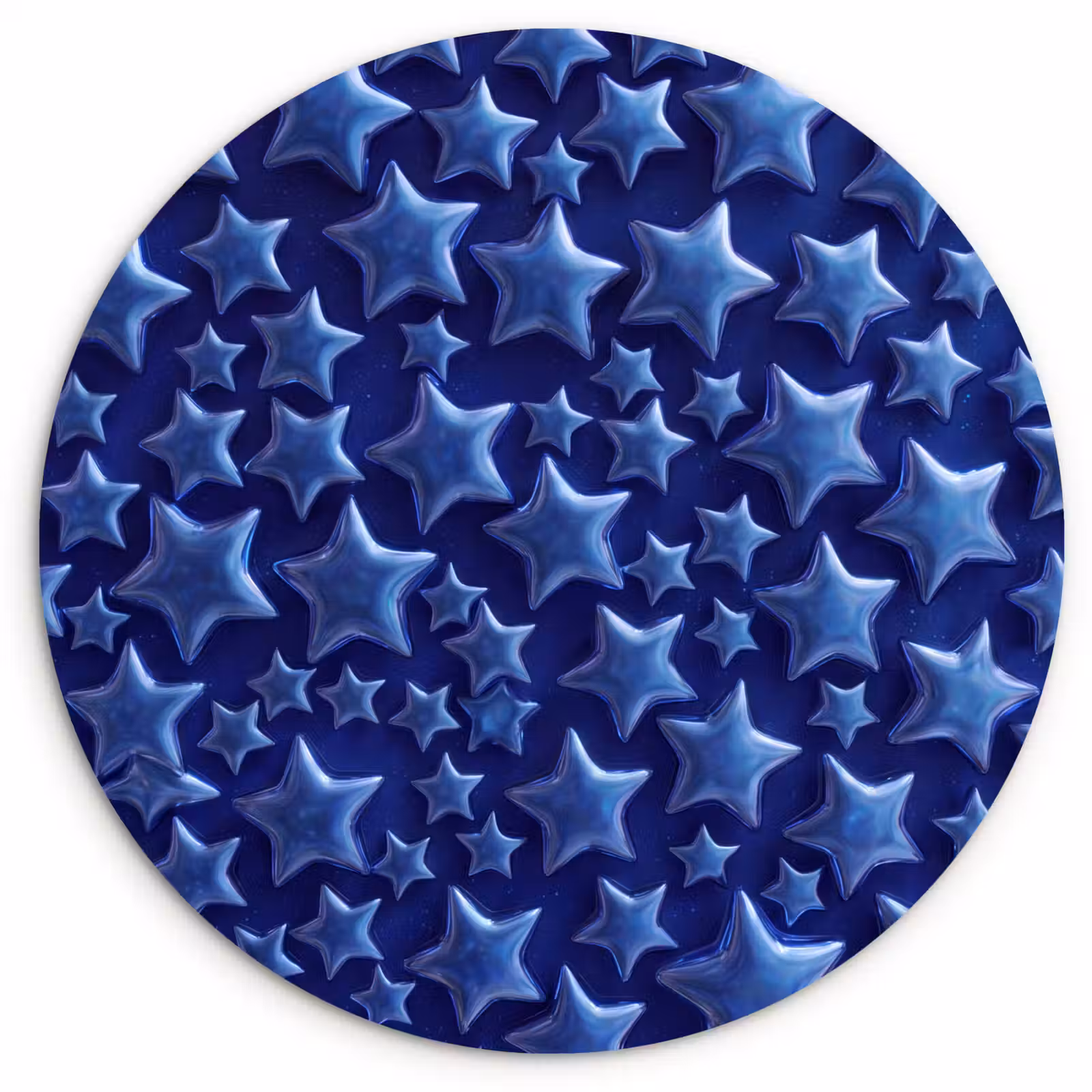 Muurcirkel - Blauwe sterren patroon — 1