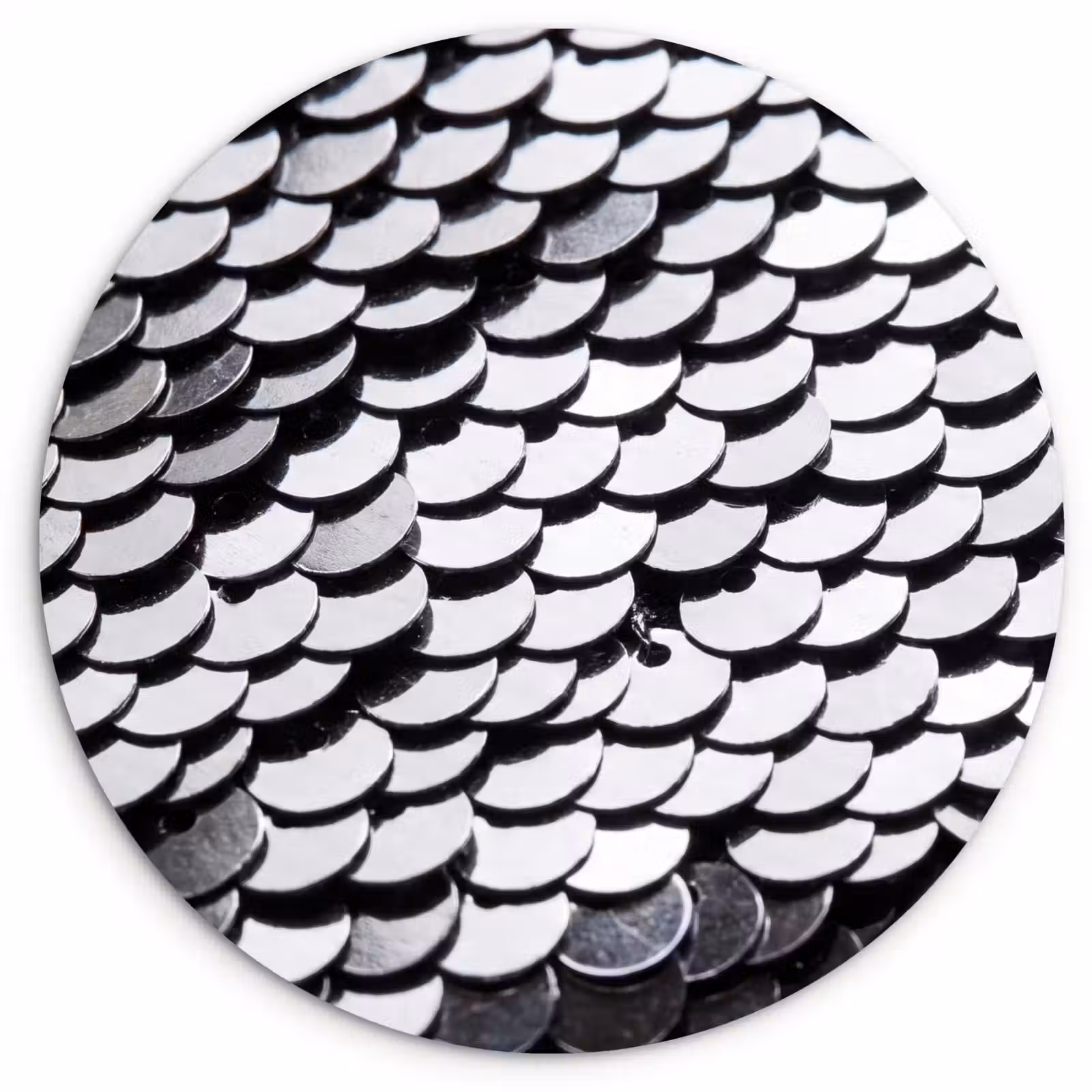 Muurcirkel - Pailletten - Zilver - Patroon — 1