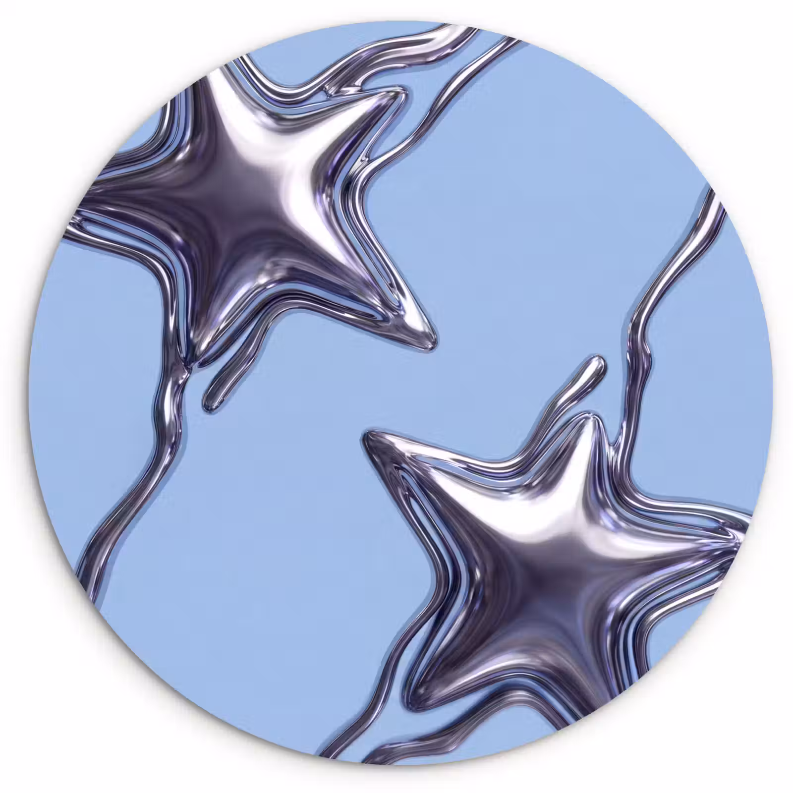 Muurcirkel - Sterren - Vloeibaar - Zilver — 1