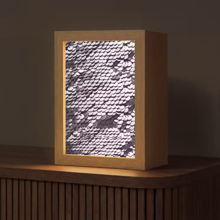 Gepersonaliseerd Lightbox - Pailletten - Zilver - Patroon — 1