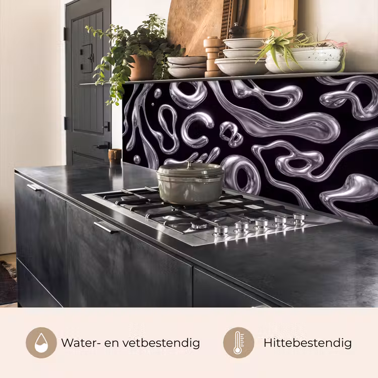 Keuken achterwand - Abstract - Vormen - Zilver — 5