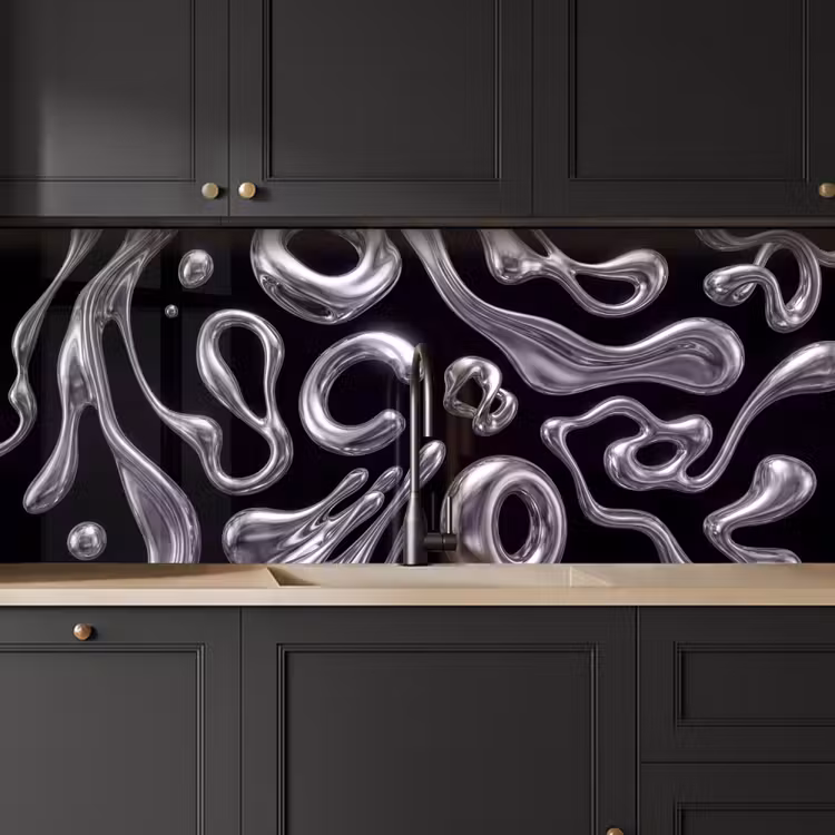 Keuken achterwand - Abstract - Vormen - Zilver — 6