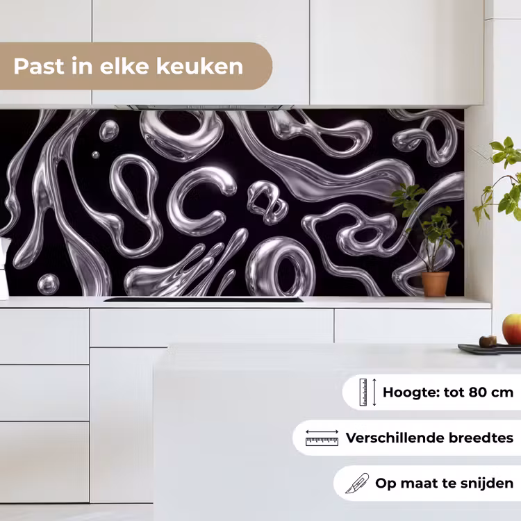 Keuken achterwand - Abstract - Vormen - Zilver — 7