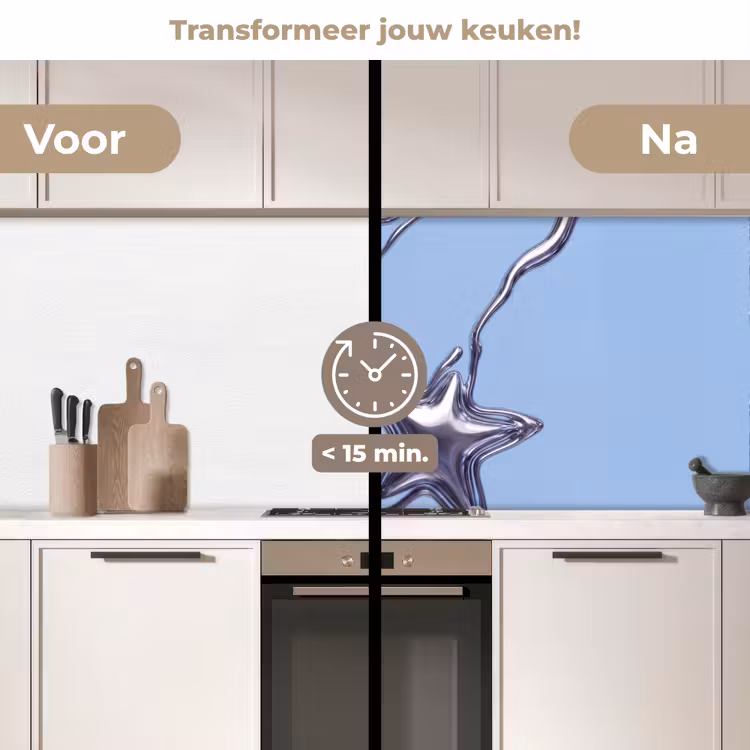 Keuken achterwand - Sterren - Vloeibaar - Zilver — 3