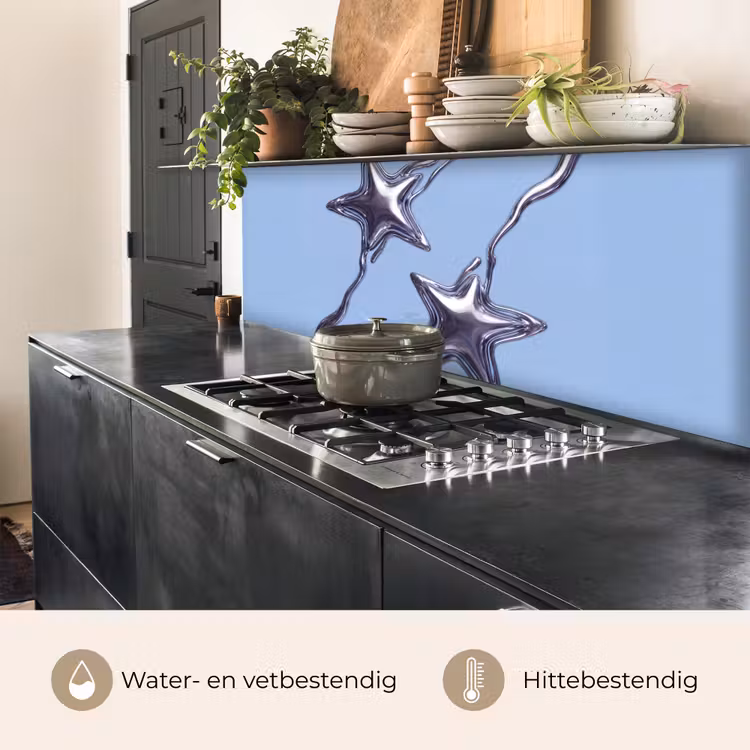Keuken achterwand - Sterren - Vloeibaar - Zilver — 5