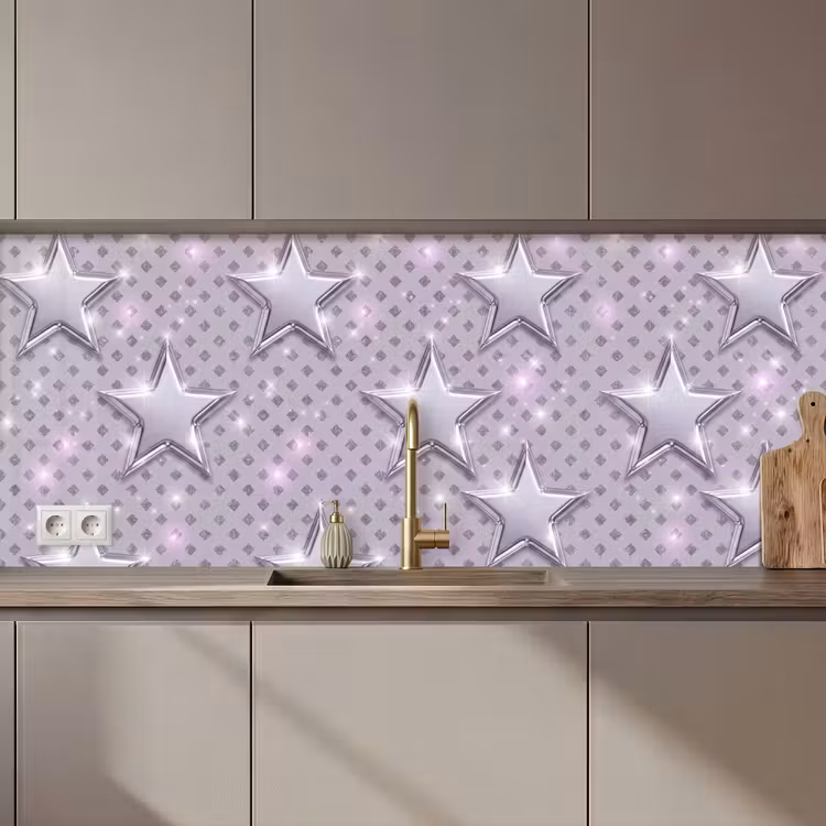 Keuken achterwand - Sterren - Zilver - Abstract — 1