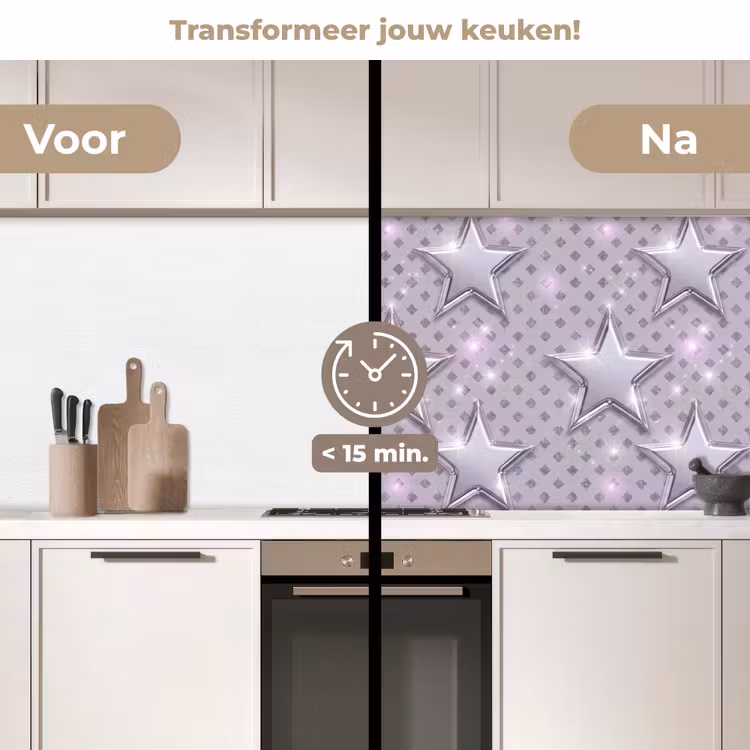 Keuken achterwand - Sterren - Zilver - Abstract — 3