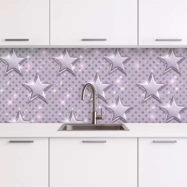 Keuken achterwand - Sterren - Zilver - Abstract — 4