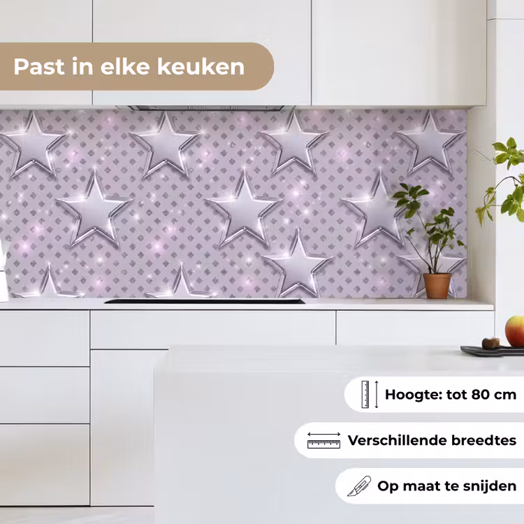Keuken achterwand - Sterren - Zilver - Abstract — 7