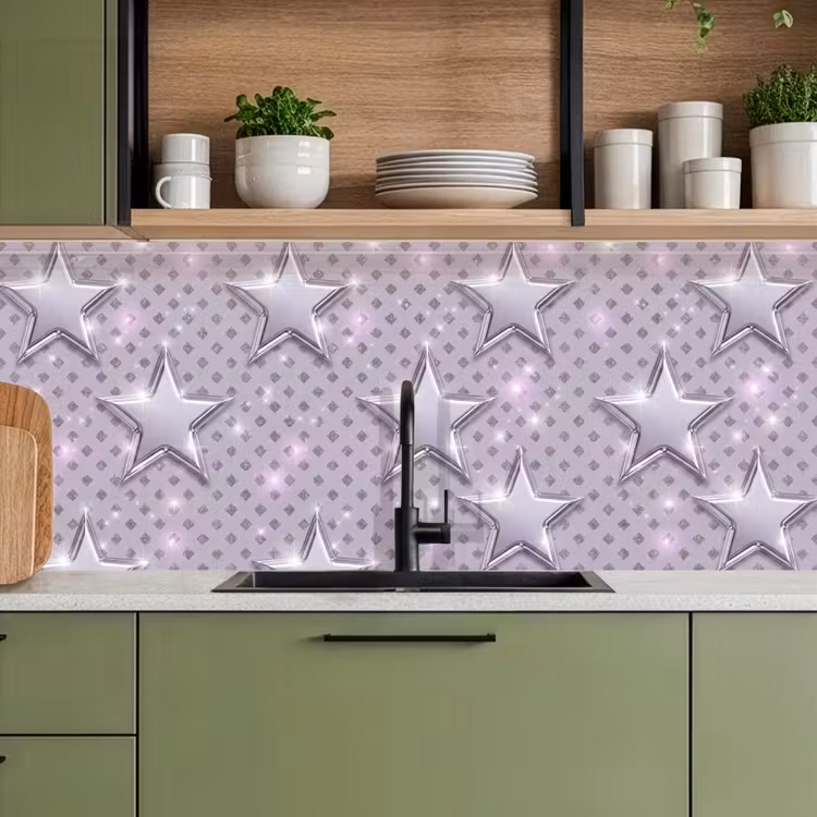 Keuken achterwand - Sterren - Zilver - Abstract — 8