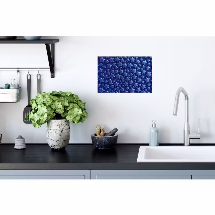 Muursticker - Blauwe sterren patroon — 2