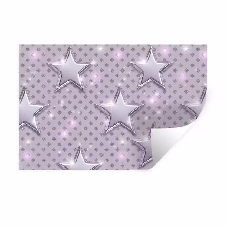 Muursticker - Sterren - Zilver - Abstract — 1