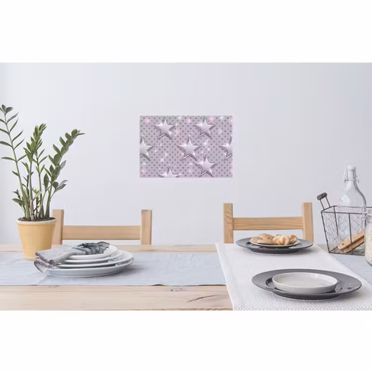 Muursticker - Sterren - Zilver - Abstract — 3