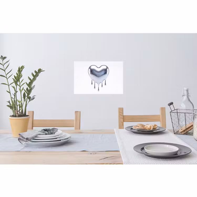Muursticker - Zilveren hart - Abstract — 3
