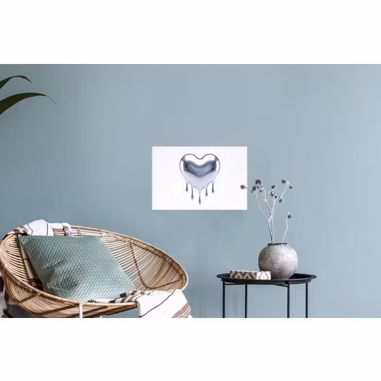 Muursticker - Zilveren hart - Abstract — 4