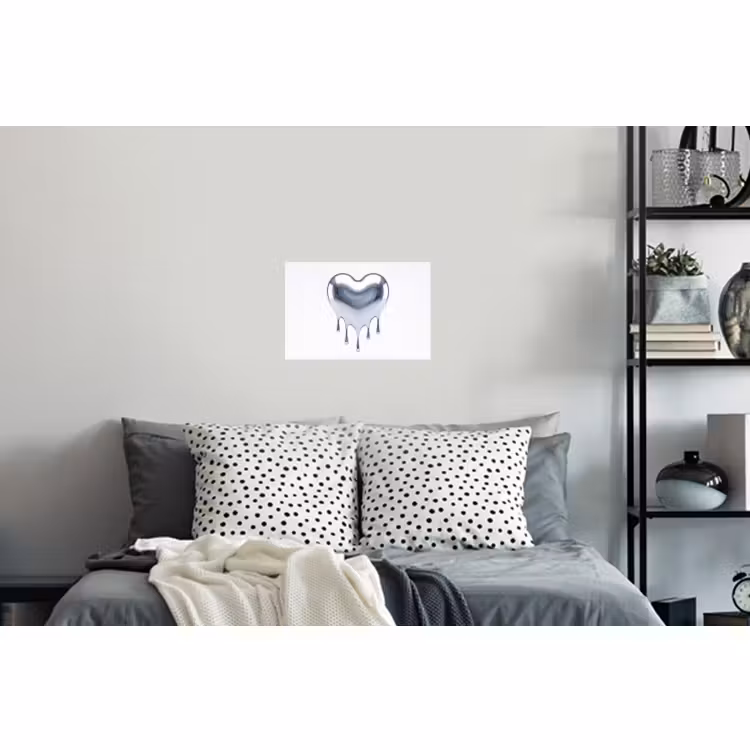 Muursticker - Zilveren hart - Abstract — 5