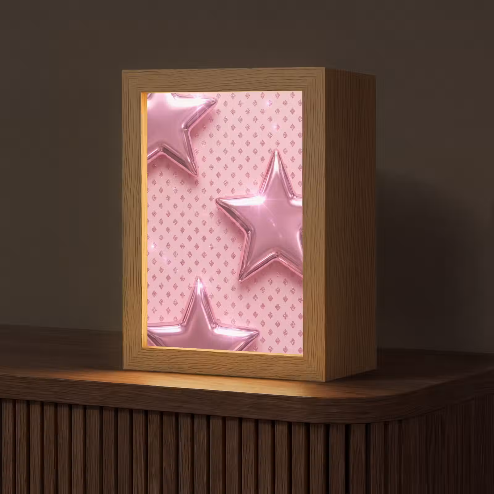 Gepersonaliseerd Lightbox - Sterren - Roze - Abstract — 1