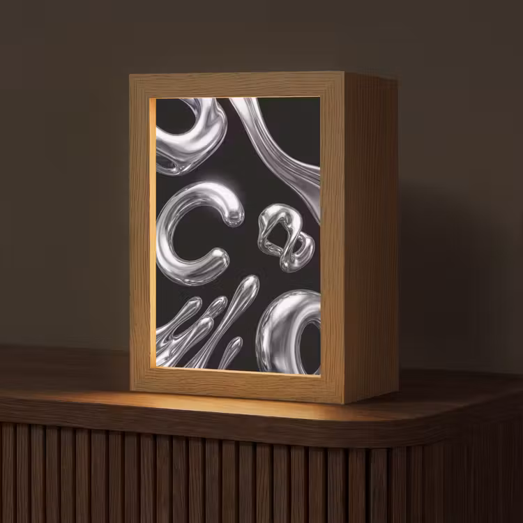 Gepersonaliseerd Lightbox - Abstract - Vormen - Zilver — 1
