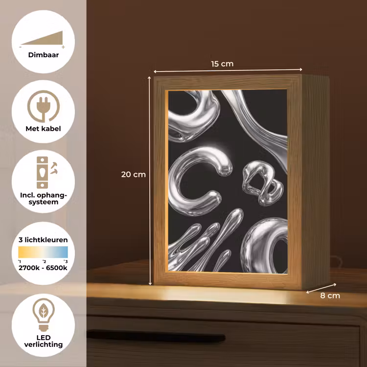 Gepersonaliseerd Lightbox - Abstract - Vormen - Zilver — 7