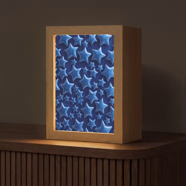 Gepersonaliseerd Lightbox - Blauwe sterren patroon — 1